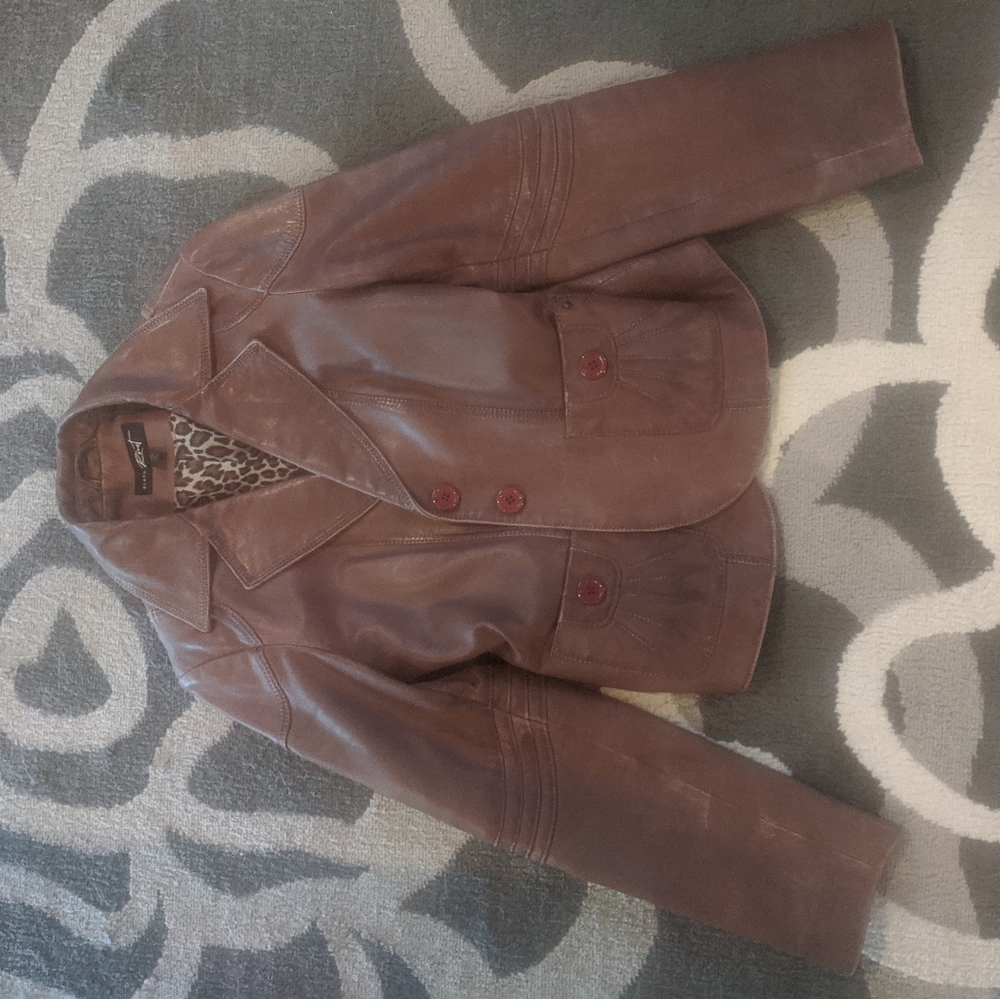 Brown leather jacket